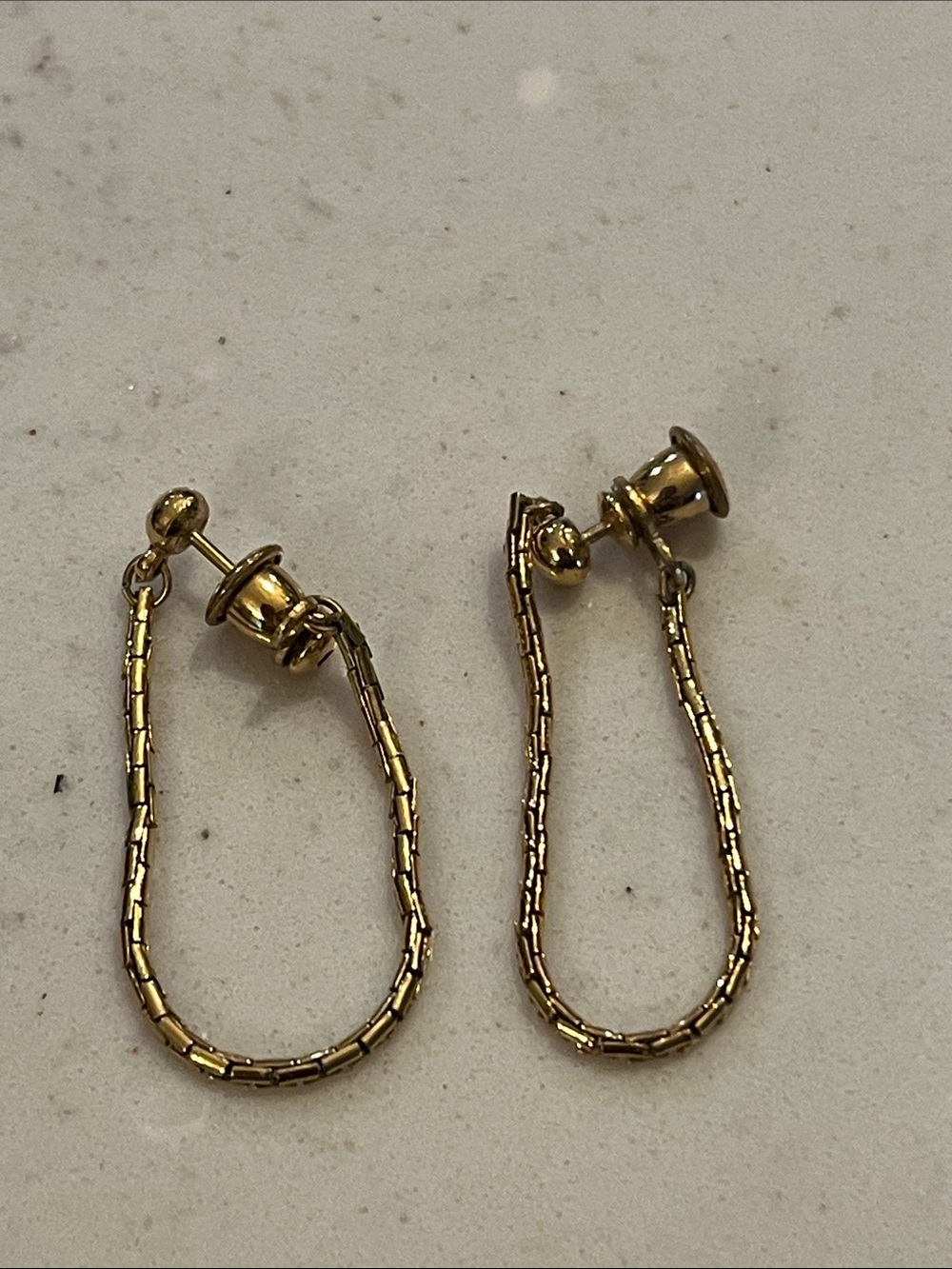 Vintage Monet DesignerGold-Tone Loop Drop Earrings - Classic Women's Jewelry